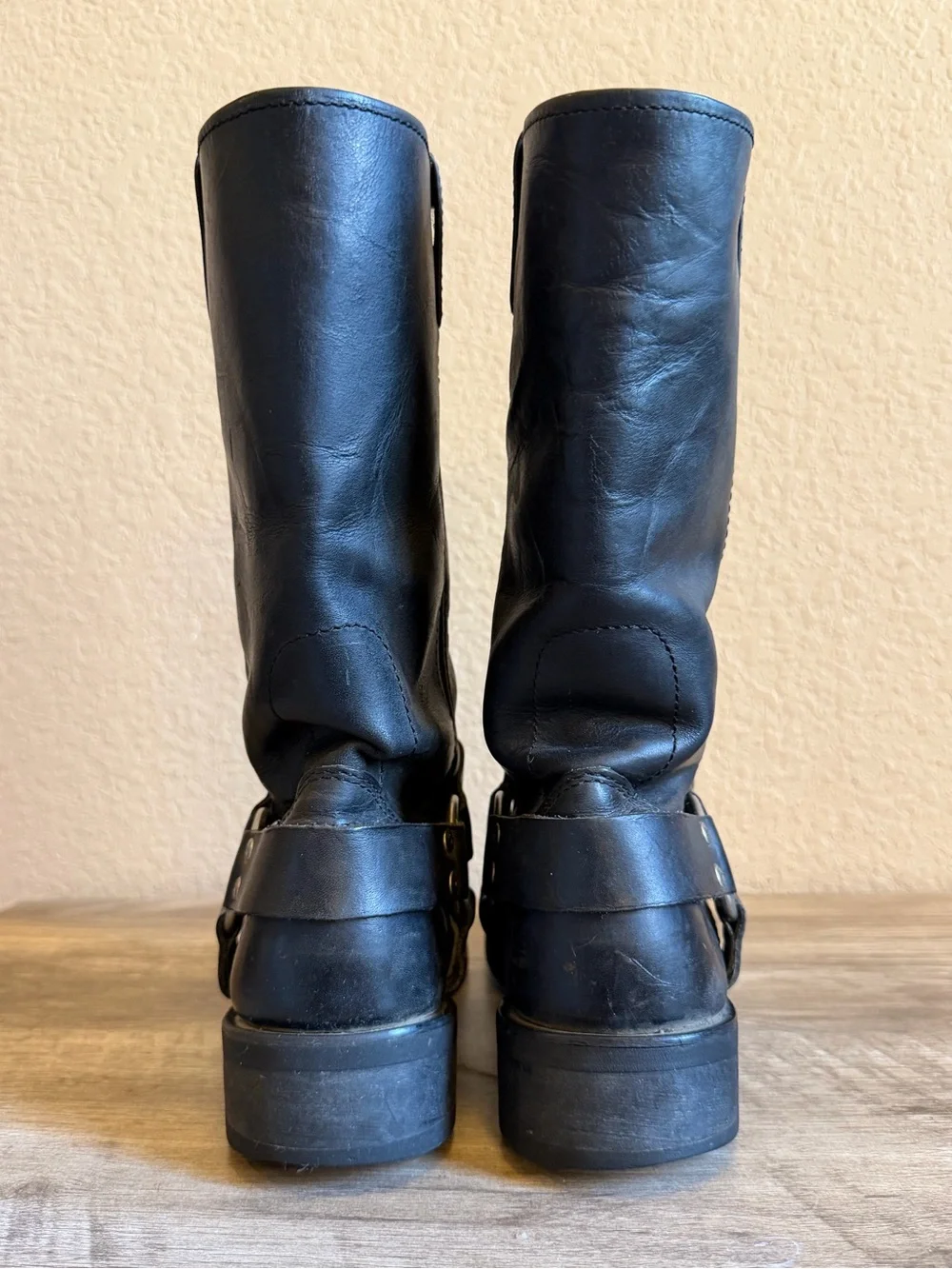 Harley Davidson Harness Square Toe Motorcycle Boots